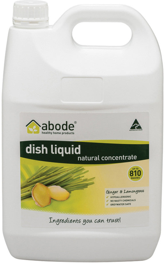 Abode Dish Liquid Concentrate Ginger & Lemongrass 4L