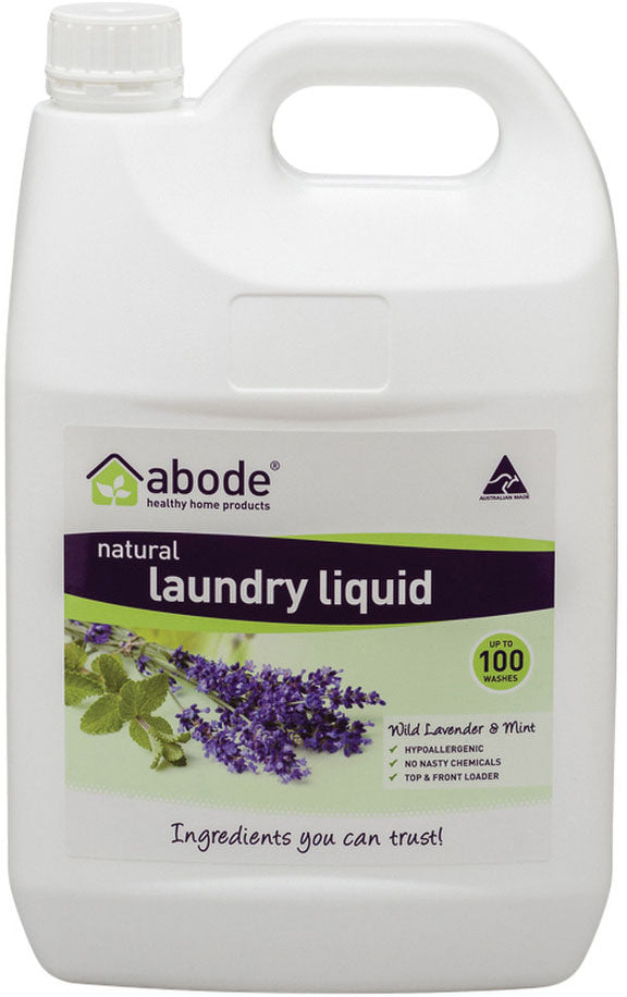 Abode Laundry Liquid (Front & Top Loader) Wild Lavender & Mint 4L