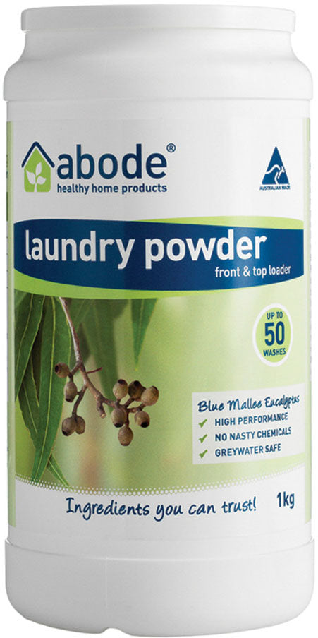 Abode Laundry Powder (Front & Top Loader) Blue Mallee Eucalyptus 1kg