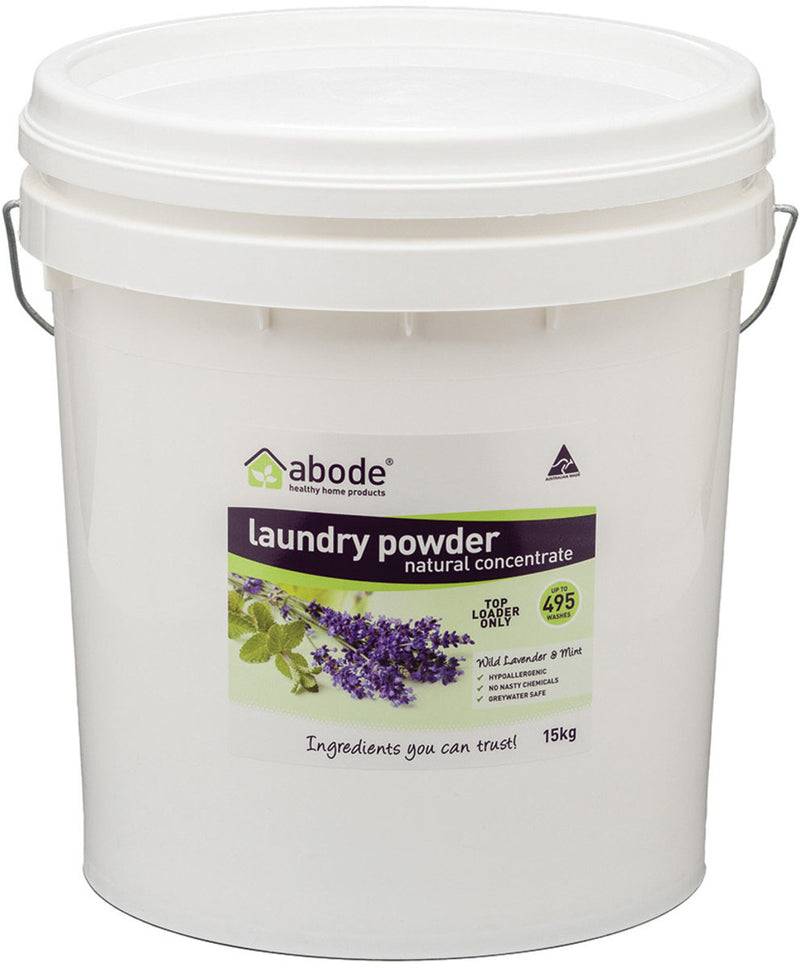 Abode Laundry Powder (Front & Top Loader) Wild Lavender & Mint Bucket 15kg