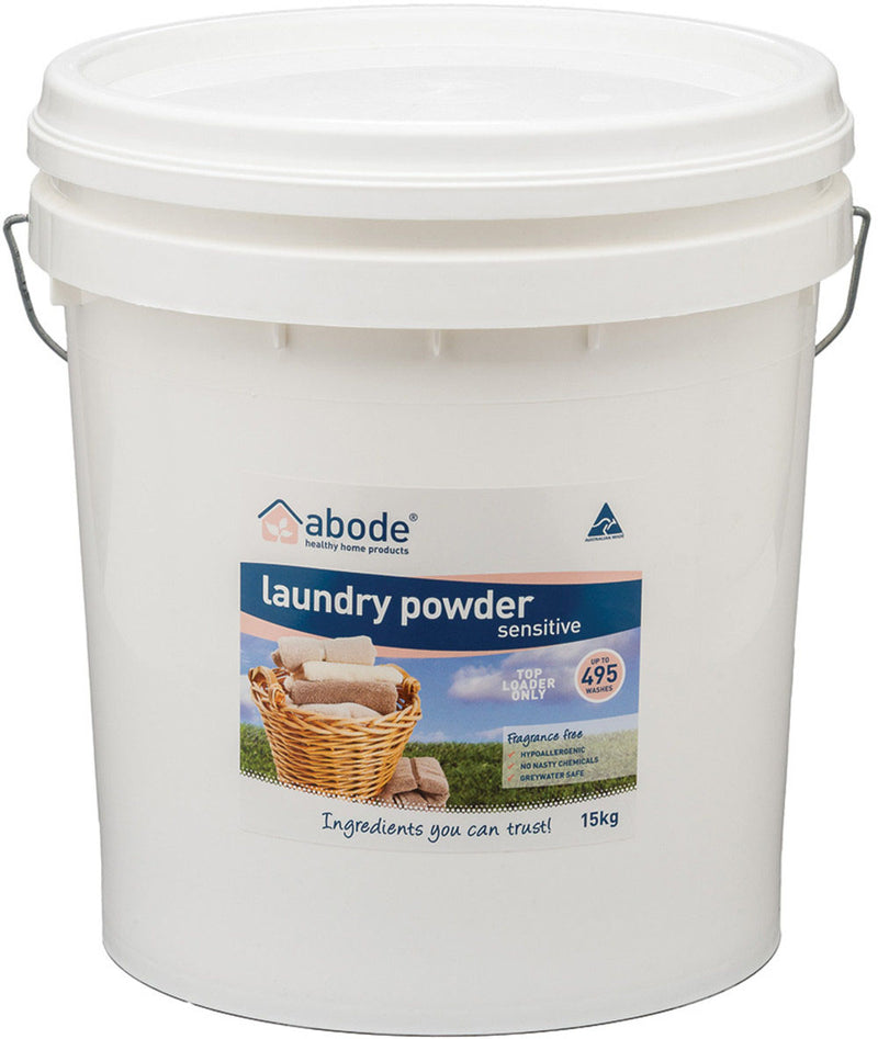 Abode Laundry Powder (Front & Top Loader) Zero Bucket 15kg