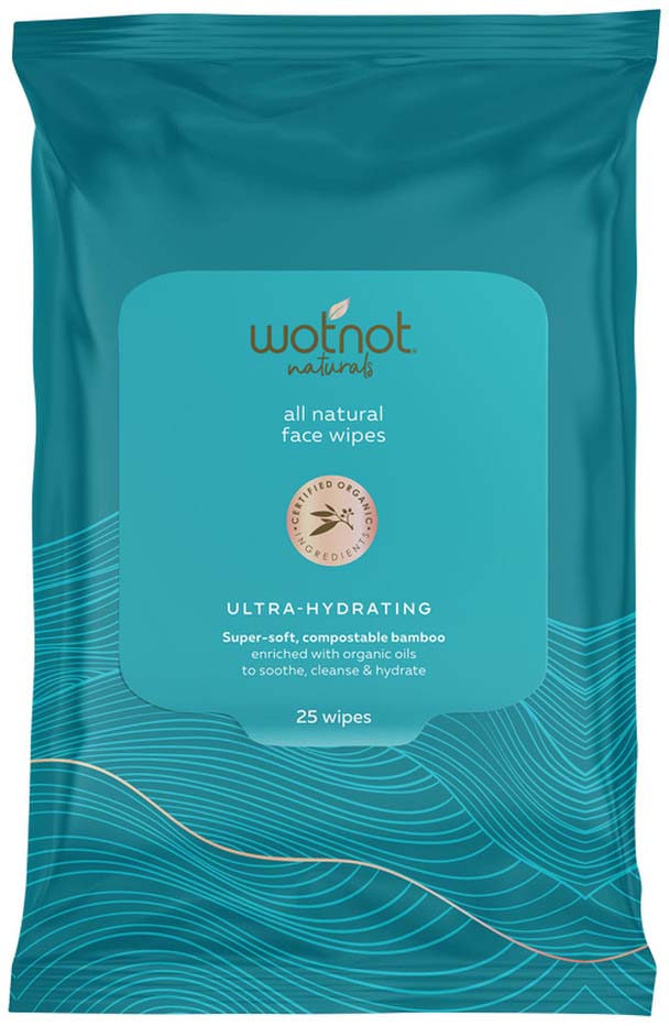 Wotnot Naturals All Natural Face Wipes Ultra-Hydrating x 25 Pack