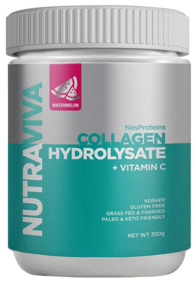 NutraViva NesProteins Collagen Hydrolysate + Vitamin C Watermelon 350g - Health Co