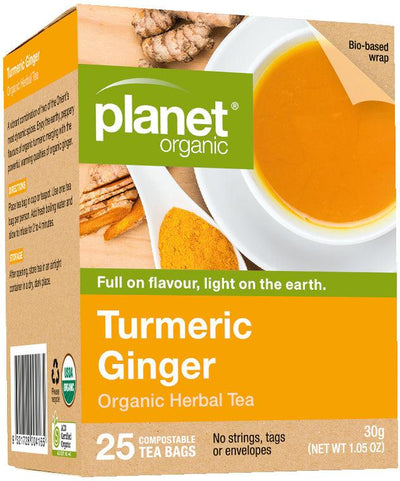 Planet Organic Turmeric Ginger Tea - Health Co