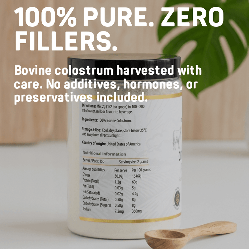 Colostrum Powder (20%-25% IgG) 300g by Bulk Superfoods – Health Co