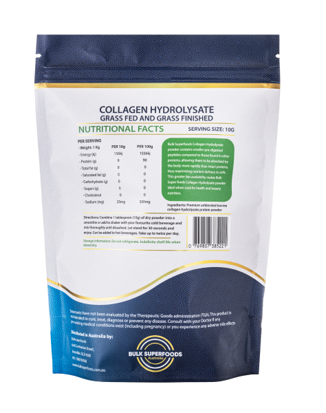 Grass Fed Collagen 500g by Bulk Super Foods