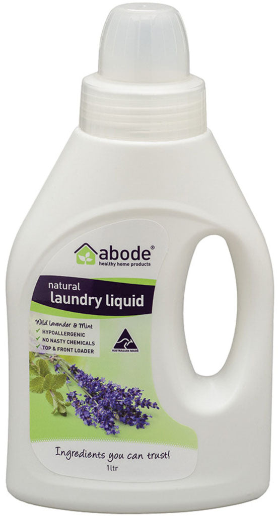 Abode Laundry Liquid (Front & Top Loader) Wild Lavender & Mint 1L