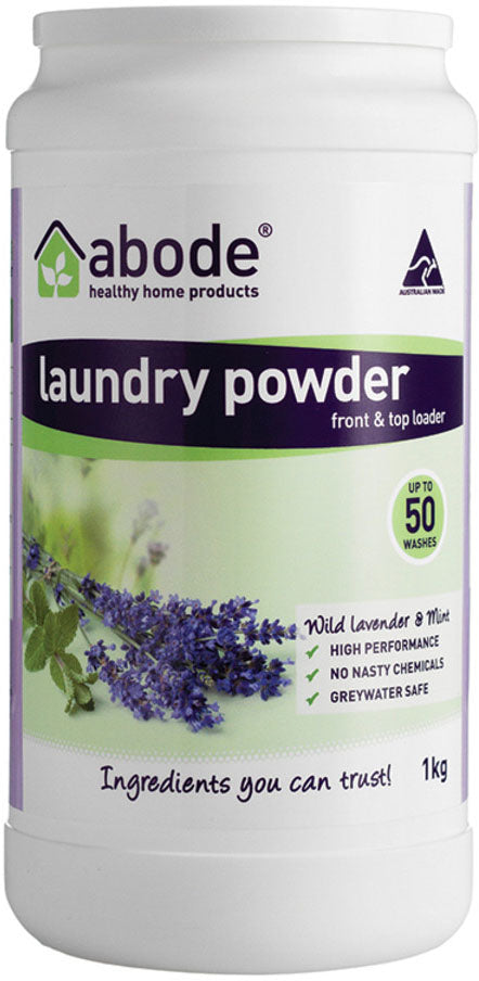 Abode Laundry Powder (Front & Top Loader) Wild Lavender & Mint 1kg