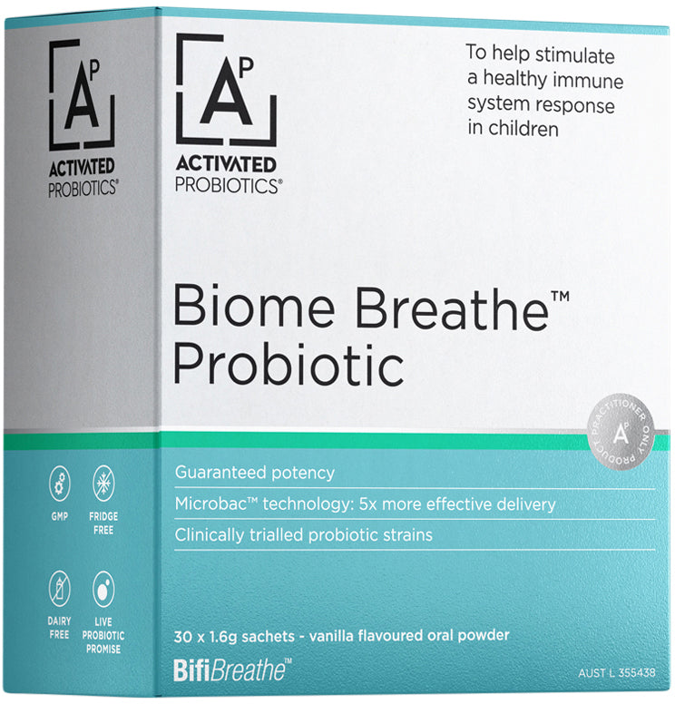Activated Probiotics Biome Breathe Probiotic Vanilla Sachets 1.6g x 30 Pack