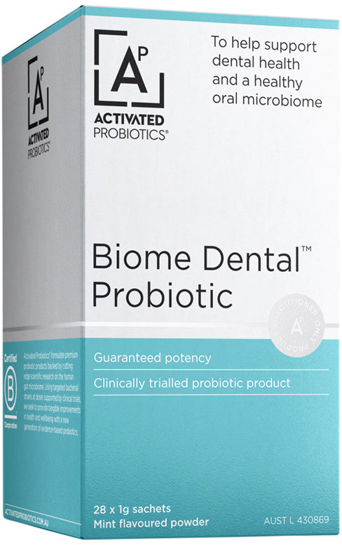 Activated Probiotics Biome Dental Probiotic Mint Sachets 1g x 28 Pack