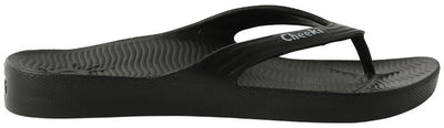 Cheeki Arch Support Thongs Black Womens Size