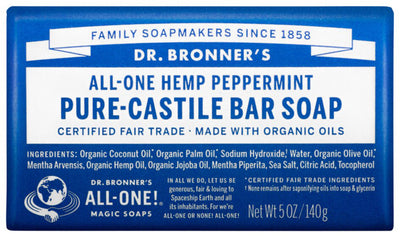 Dr. Bronner's Pure-Castile Bar Soap (Hemp All-One) 140g