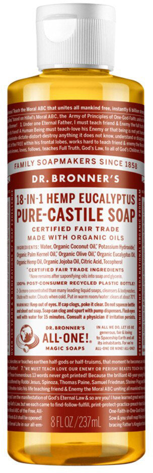 Dr. Bronner's Pure-Castile Soap Liquid (Hemp 18-in-1) 237ml