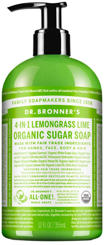 Dr. Bronner's Organic Sugar Soap 4-in-1 (Pump) 355ml