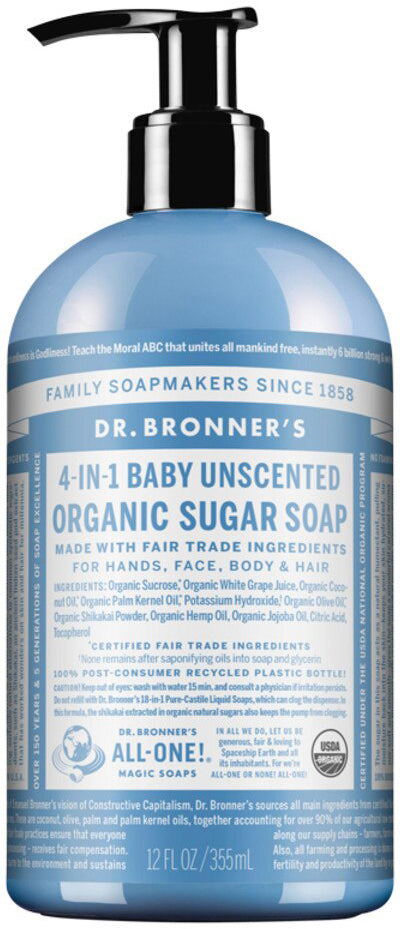 Dr. Bronner's Organic Sugar Soap 4-in-1 (Pump) 355ml