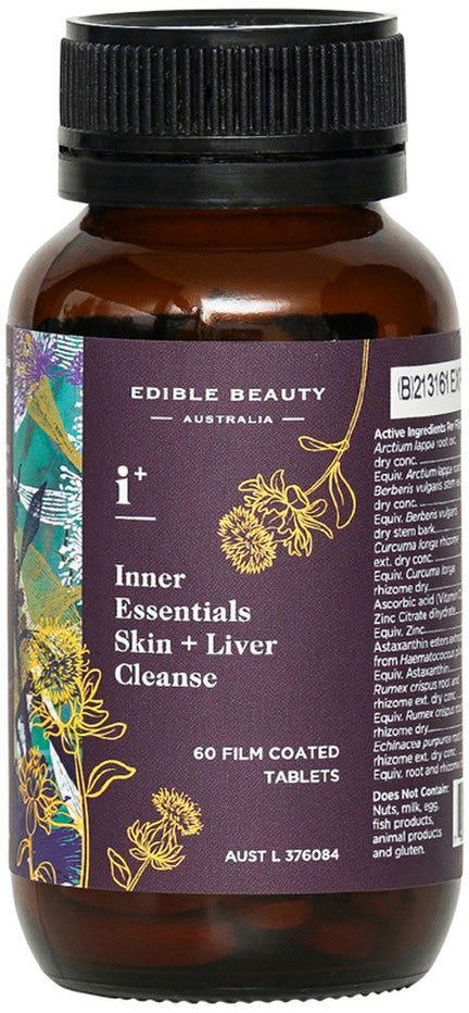 Edible Beauty Australia i+ Inner Essentials Skin + Liver Cleanse 60 Tablets