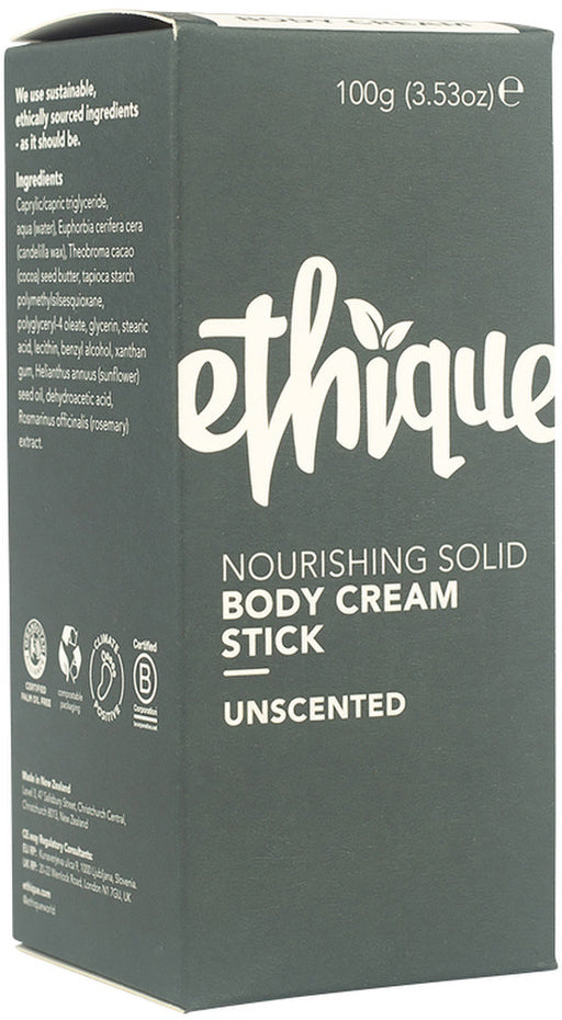 Ethique Body Cream Stick Nourishing Solid Unscented 100g