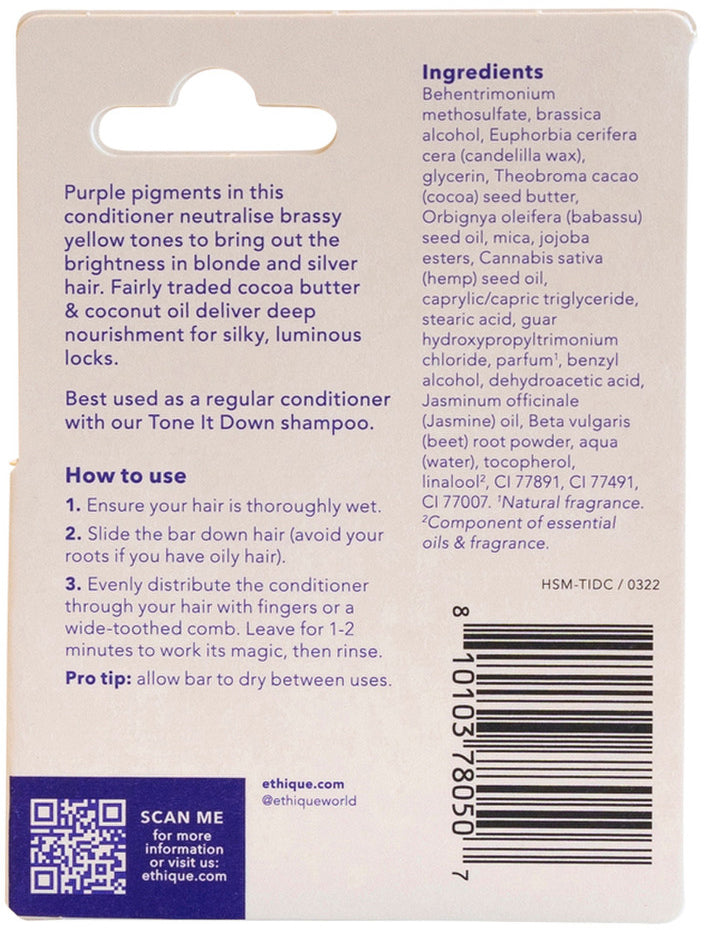 Ethique Bar Conditioner Brightening Purple Tone It Down (For Blonde and Silver Hair) 15g
