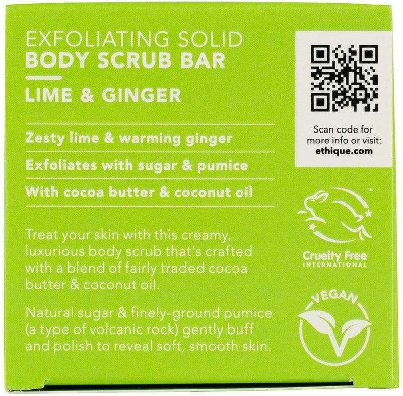 Ethique Body Scrub Bar Exfoliating Solid Lime & Ginger (For All Skin Types) 110g