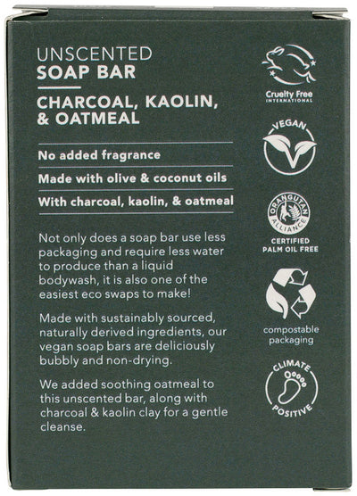 Ethique Bar Soap Charcoal, Kaolin & Oatmeal Unscented 120g