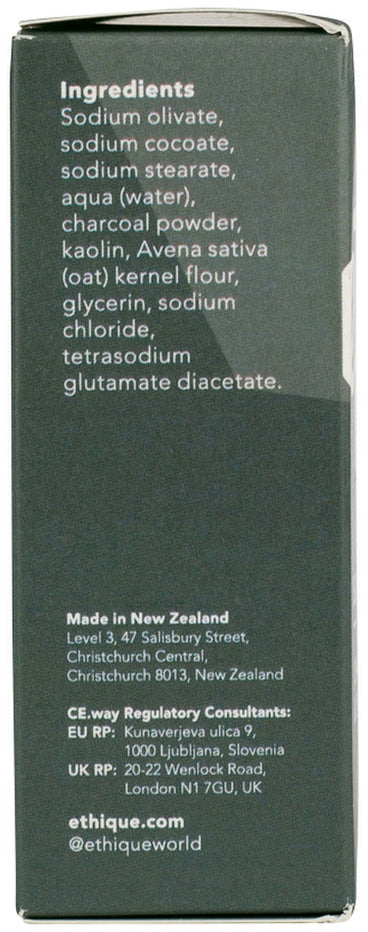 Ethique Bar Soap Charcoal, Kaolin & Oatmeal Unscented 120g