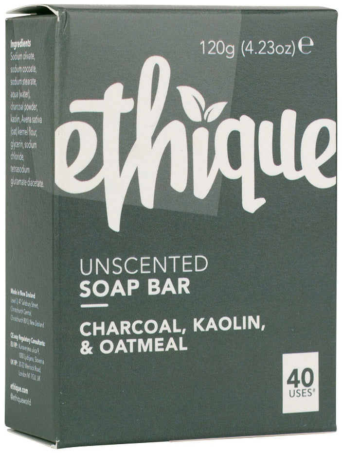 Ethique Bar Soap Charcoal, Kaolin & Oatmeal Unscented 120g