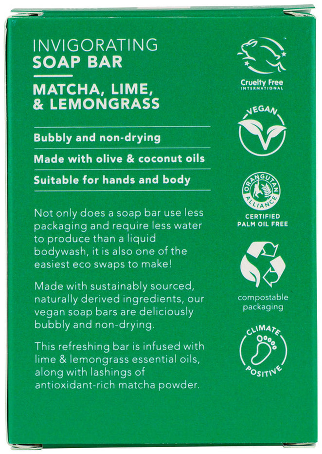 Ethique Bar Soap Invigorating Matcha, Lime & Lemongrass 120g