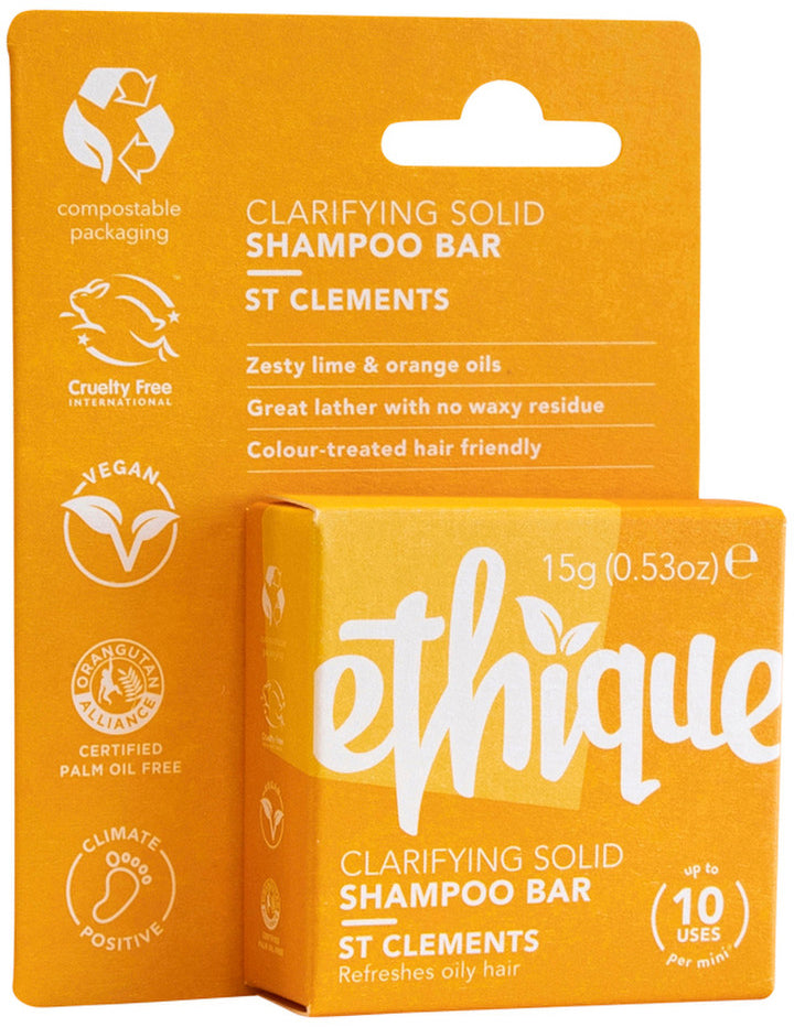 Ethique Bar Shampoo Clarifying Solid St Clements (Refreshes Oily Hair) 15g