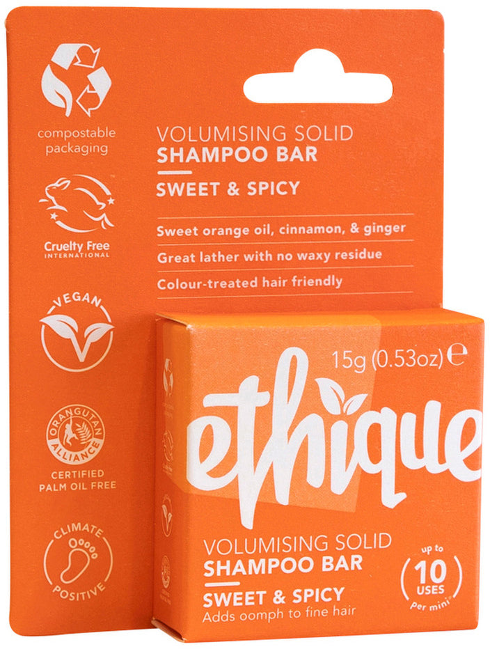 Ethique Bar Shampoo Volumising Solid Sweet & Spicy (Adds Oomph To Fine Hair) 15g
