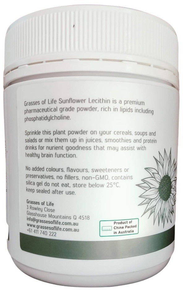 Grasses of Life Premium Pharmaceutical Grade Sunflower Lecithin 250g