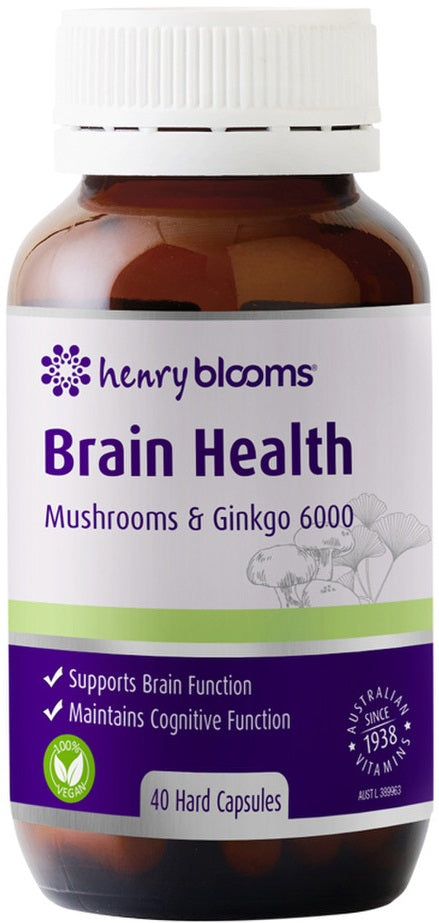 H.Blooms Brain Health (Mushrooms and Ginkgo 6000) 40 Capsule