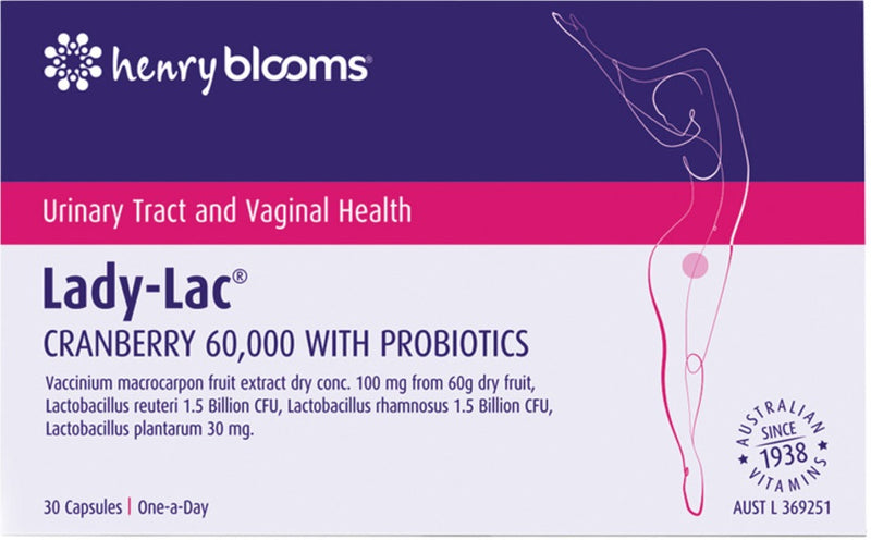 H.Blooms Lady Lac Cranberry 60 000 with Probiotics 30 Capsule