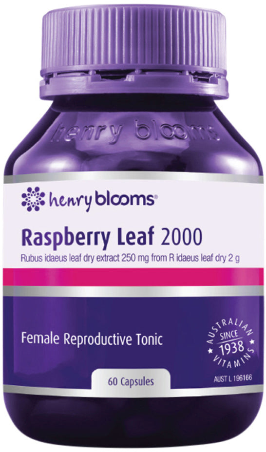 H.Blooms Raspberry Leaf 2000 60 Capsule