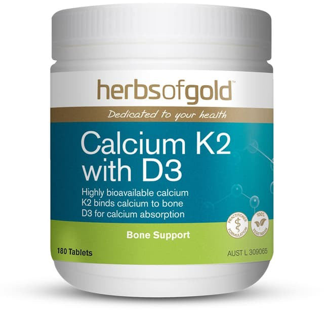 Herbs of Gold Calcium K2 with D3 180 Tablets