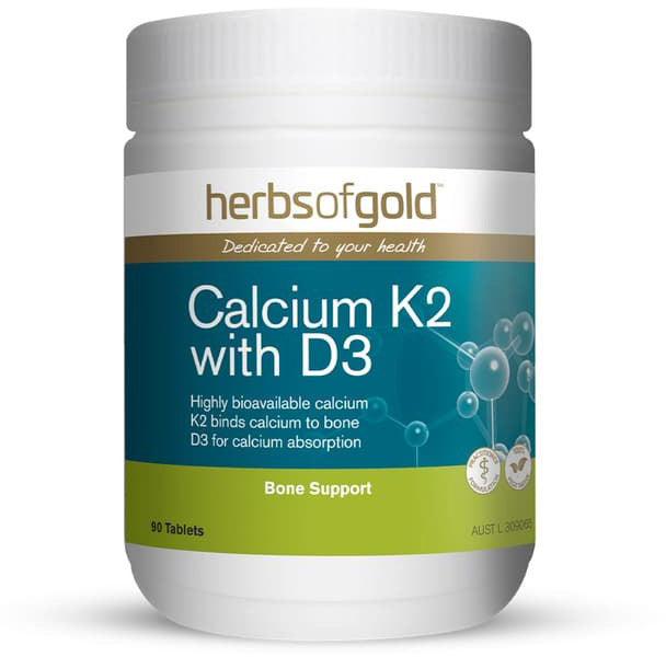 Herbs of Gold Calcium K2 with D3 90 Tablets