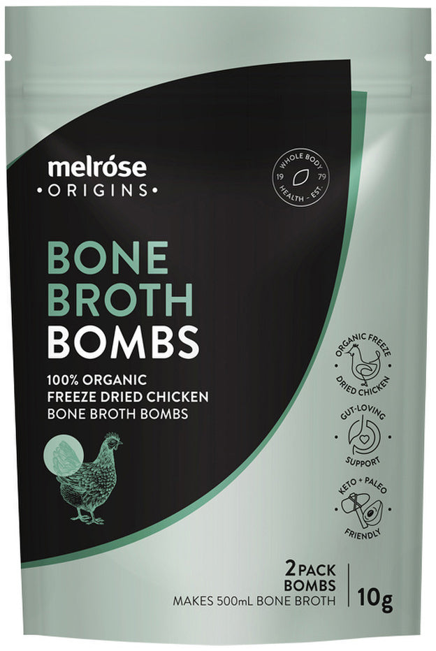 Melrose Origins Bone Broth Bombs (100% Organic Freeze Dried Chicken) X 2 Pack (Net 10g)