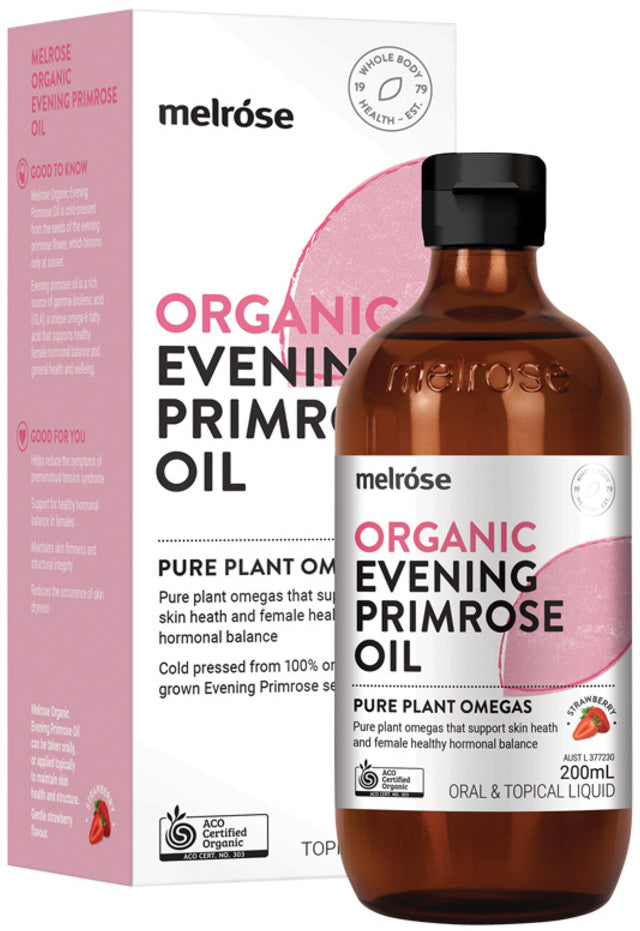 Melrose Organic Evening Primrose Oil Strawberry 200ml