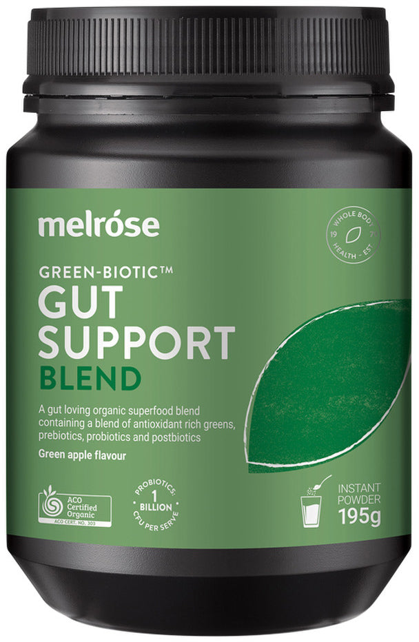 Melrose Organic Green-Biotic Gut Support Blend Green Apple 195g