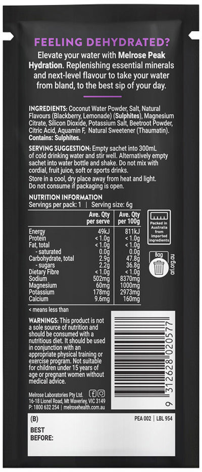 Melrose Peak Hydration Blackberry Lemonade Sachet 6g