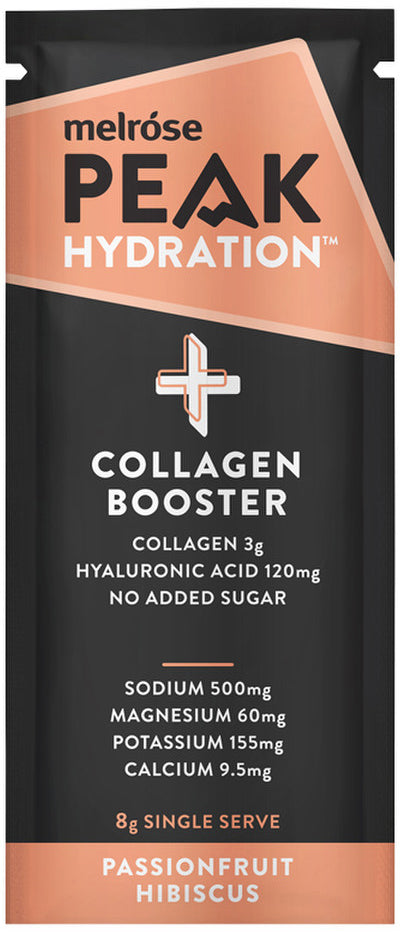 Melrose Peak Hydration + Collagen Booster Passionfruit Hibiscus Sachet 8g