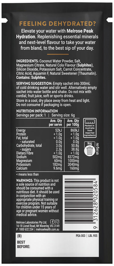 Melrose Peak Hydration Dirty Cola Sachet 6g