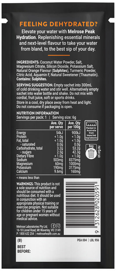 Melrose Peak Hydration Orange Sachet 6g
