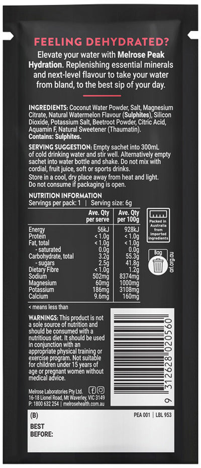 Melrose Peak Hydration Watermelon Sachet 6g