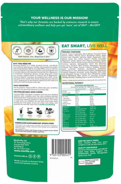 Morlife Alkalising Greens Tropical Crush 200g