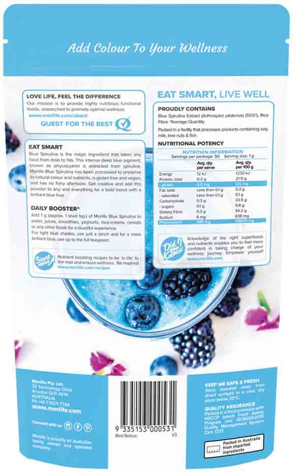 Morlife Blue Spirulina Powder 50g