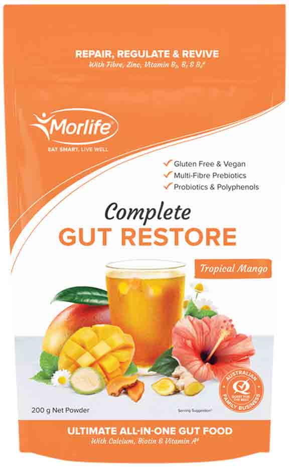 Morlife Complete Gut Restore Tropical Mango 200g