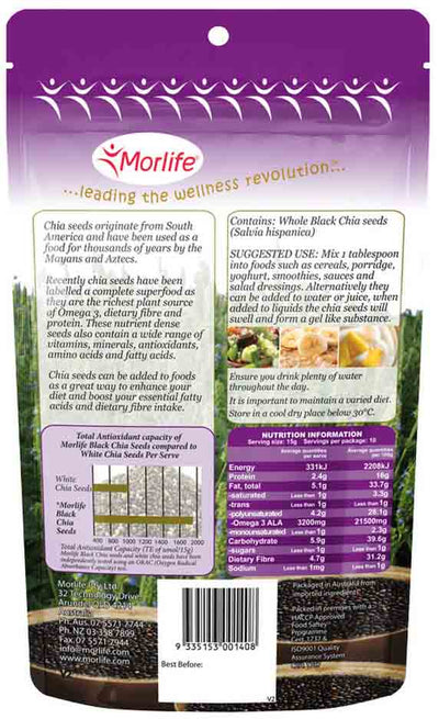 Morlife Organic Chia Seeds 150g