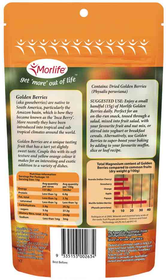 Morlife Dried Golden Berries (Inca Berries) 150g