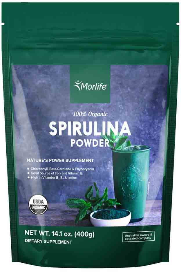 Morlife 100% Organic Spirulina Powder 400g