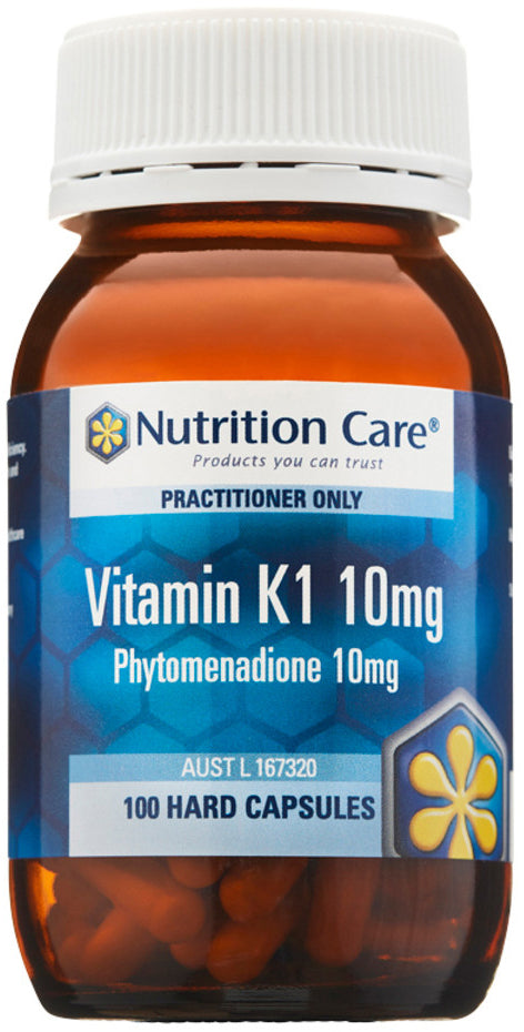 Nutrition Care Vitamin K1 10mg (as Phytomenadione) 100 Capsules